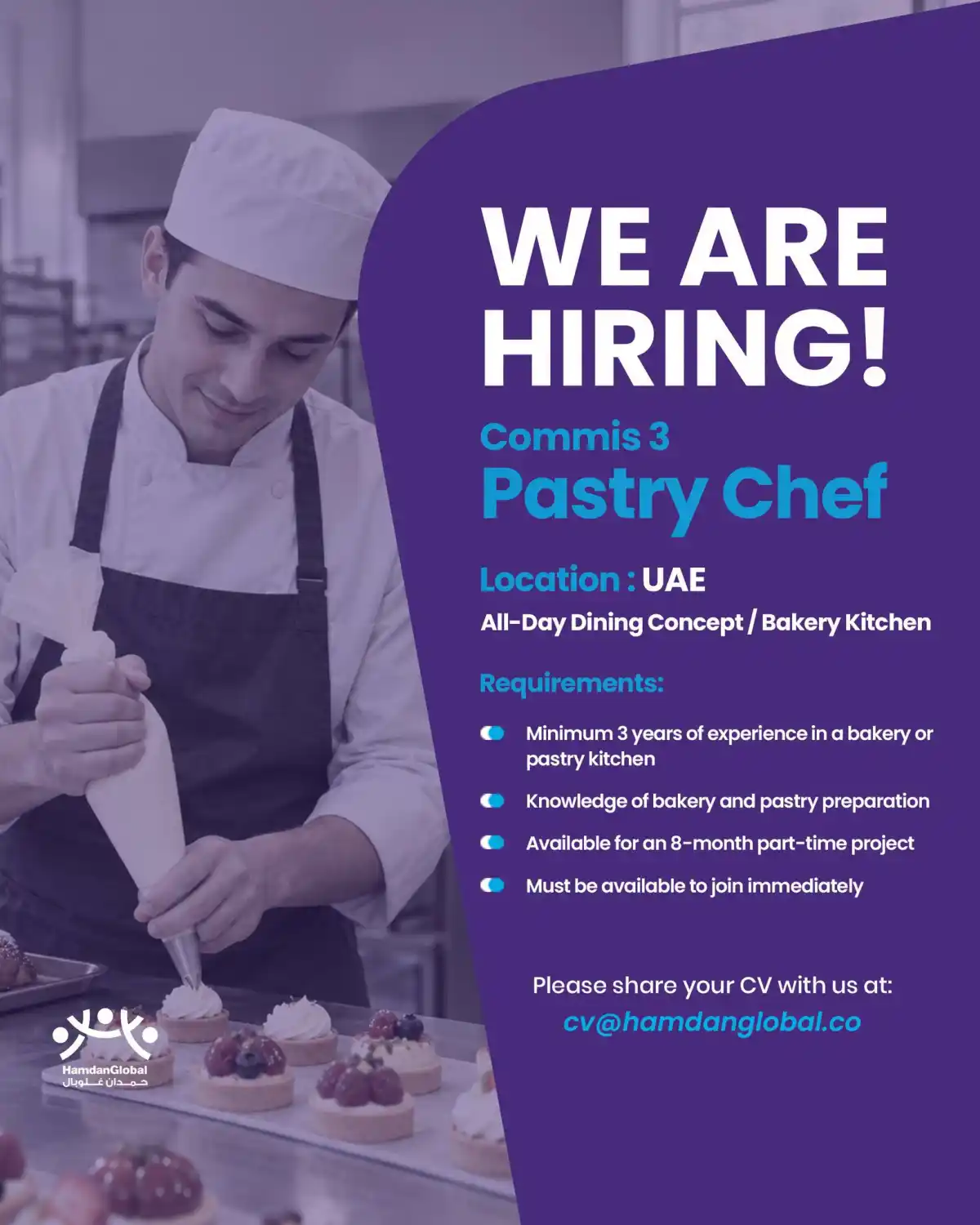 Commis 3 Pastry Chef Job UAE