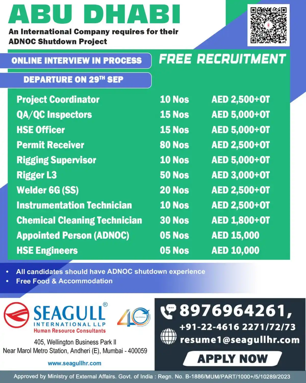 ADNOC Shutdown Jobs Abu Dhabi