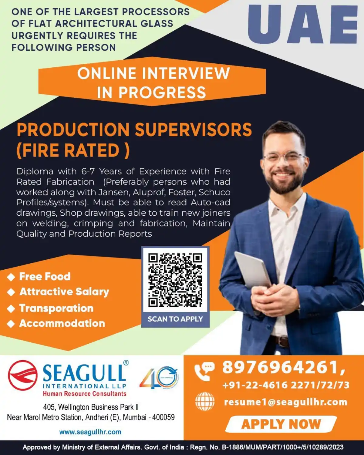 Production Supervisor (Fire Rated) – UAE