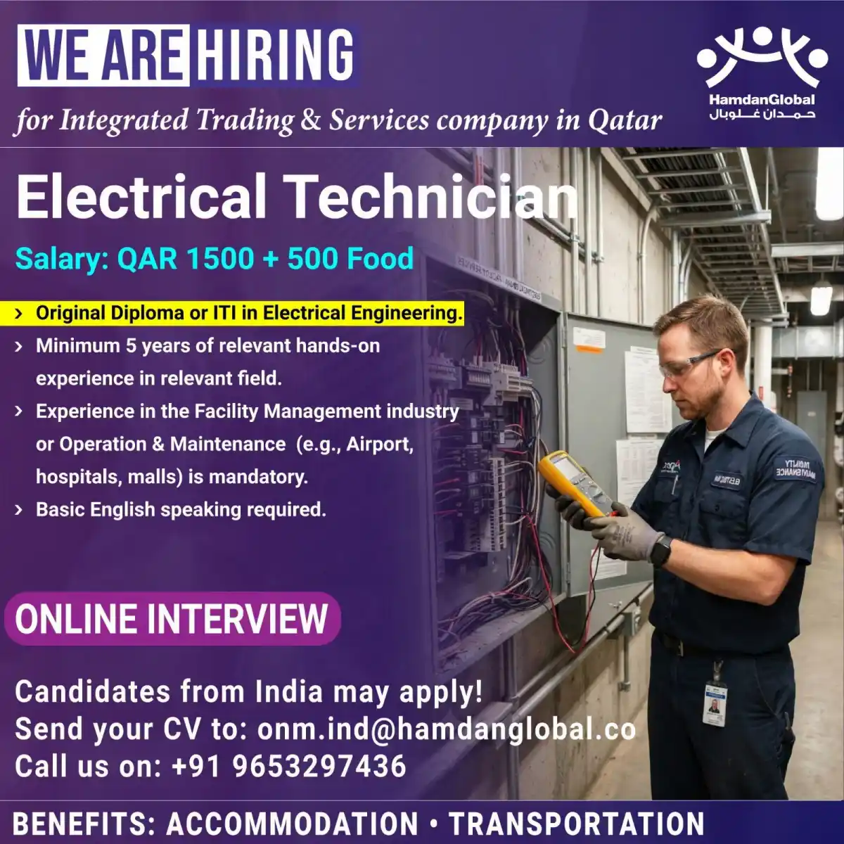 Electrical Technician – Qatar