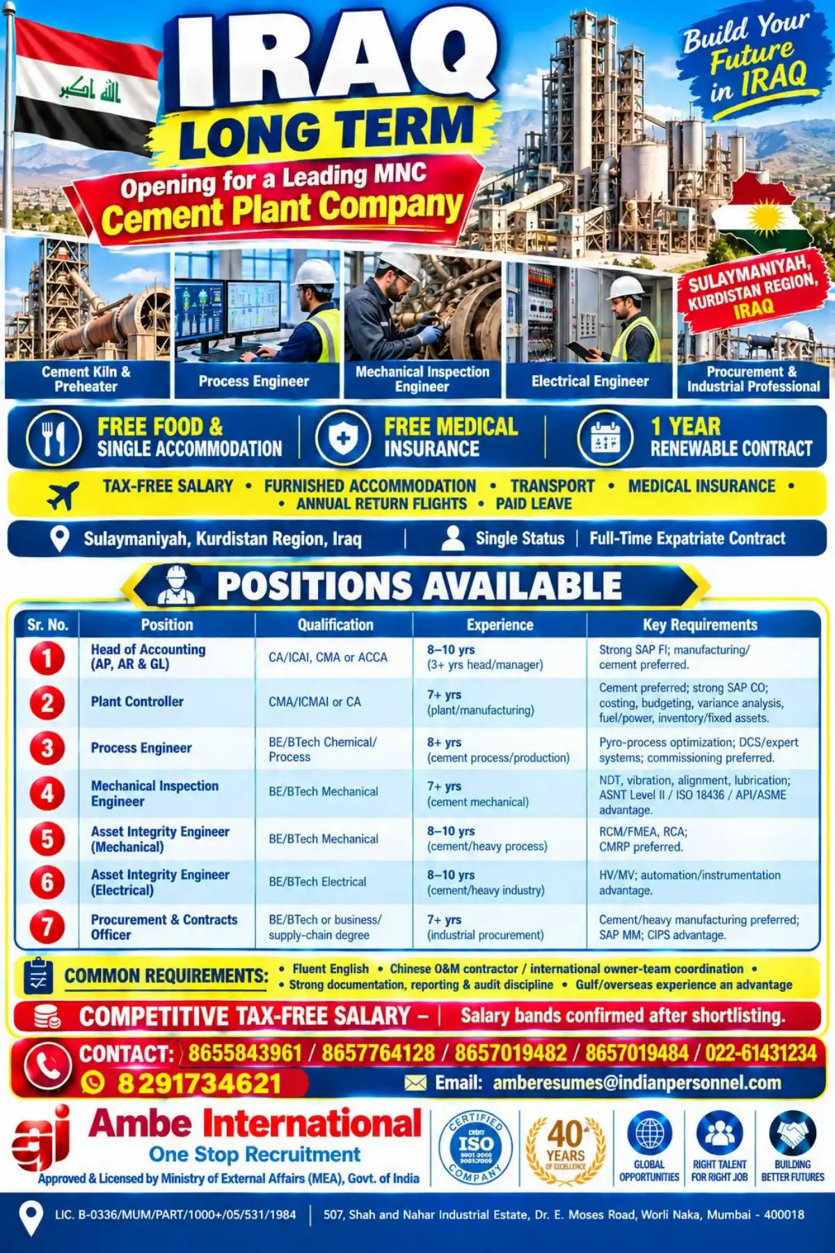 Cement Plant Jobs in Iraq – Sulaymaniyah
