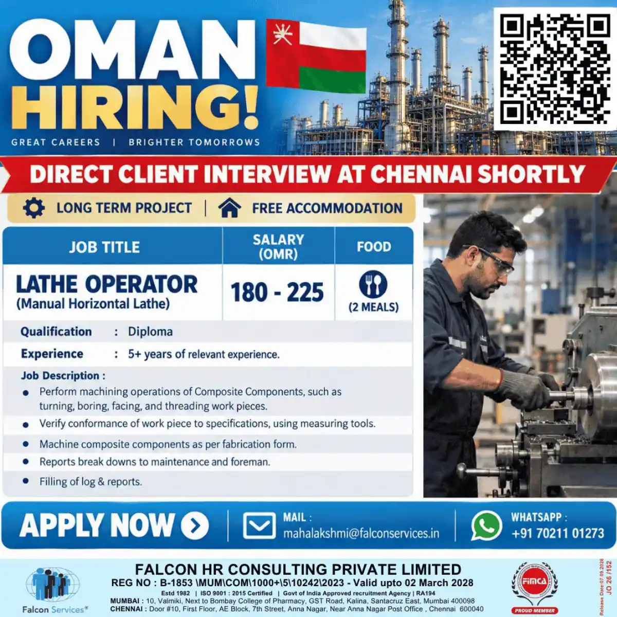 Lathe Operator – Oman