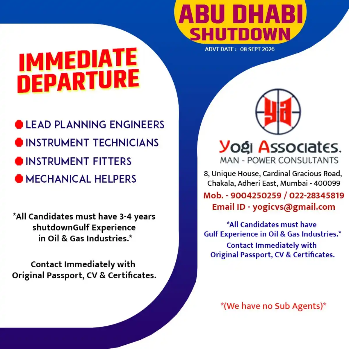 Abu Dhabi Shutdown Jobs 2026