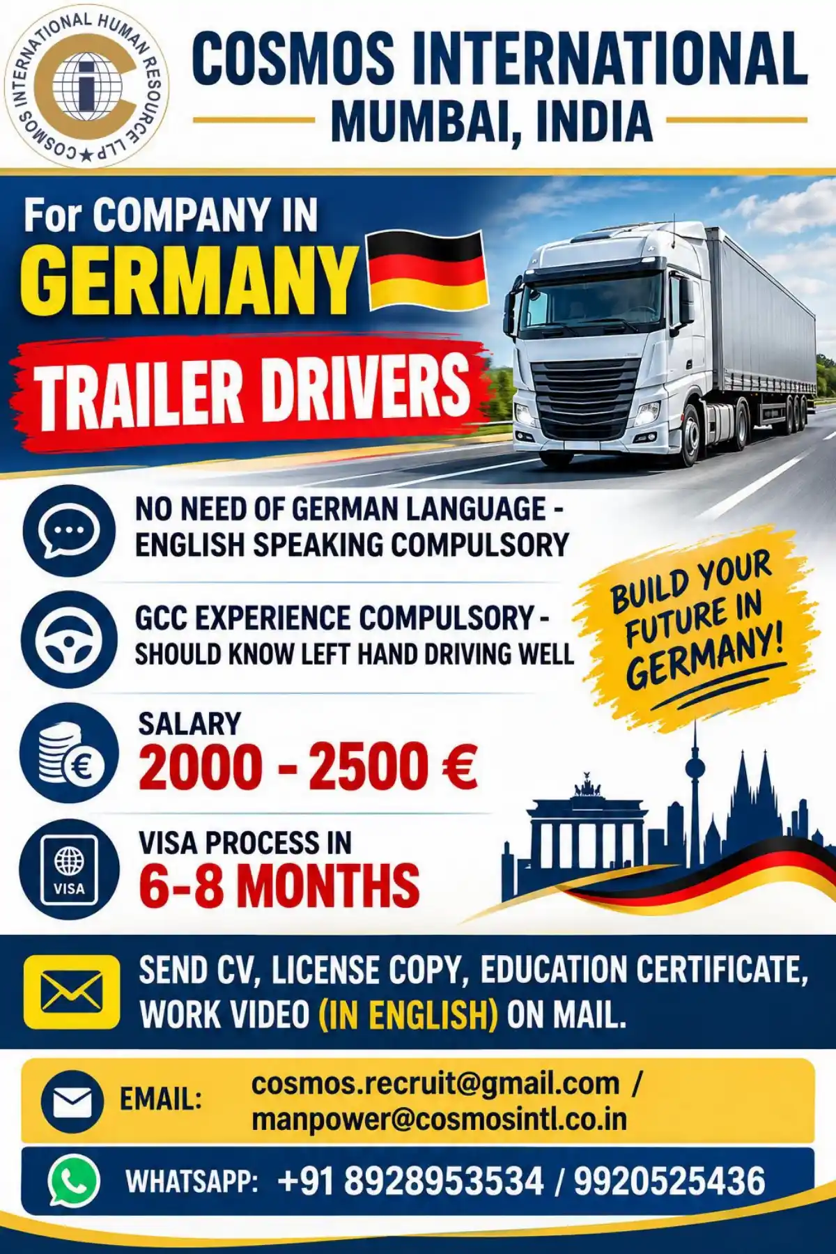 Trailer Drivers Job in Germany