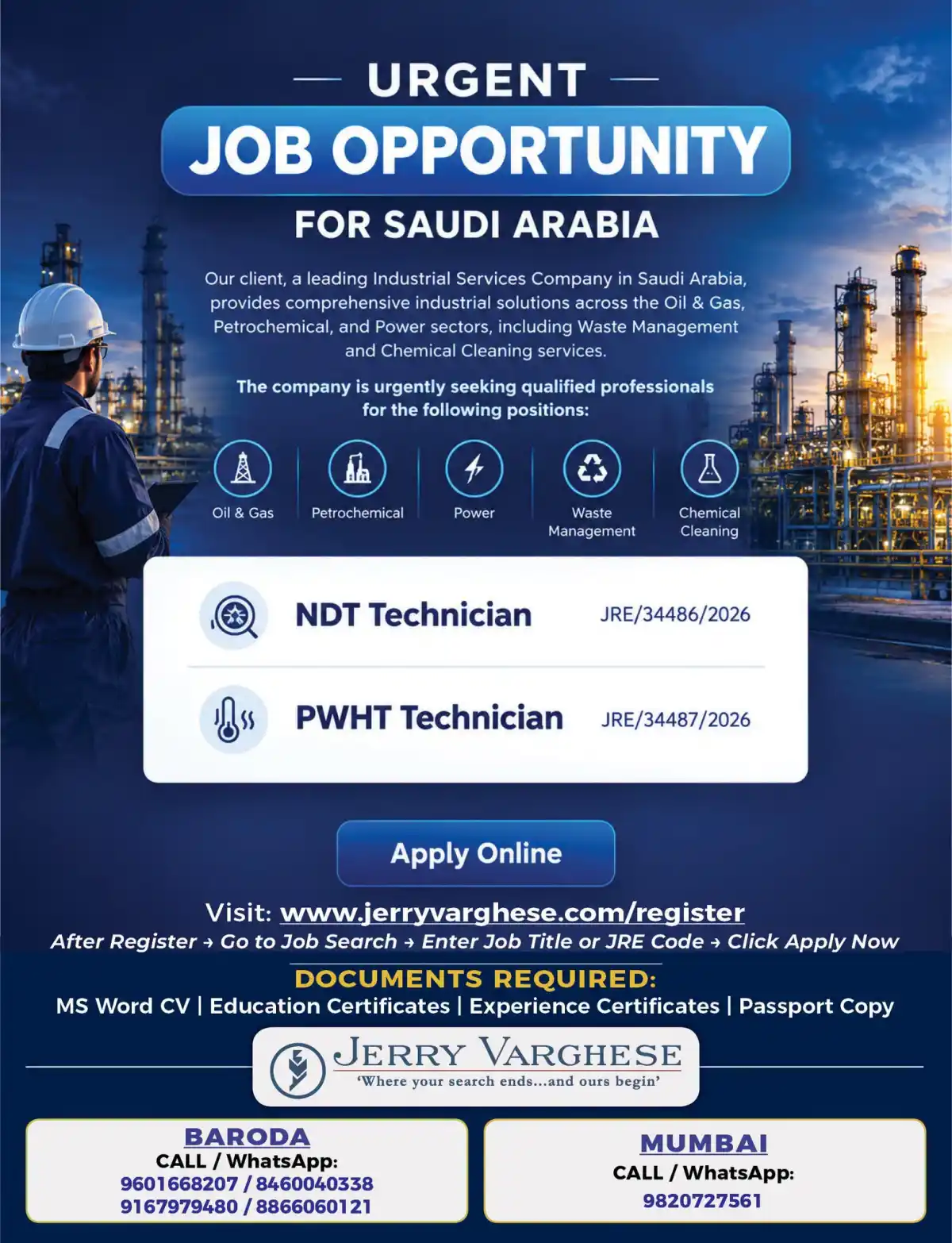 NDT & PWHT Technician Jobs in Saudi Arabia