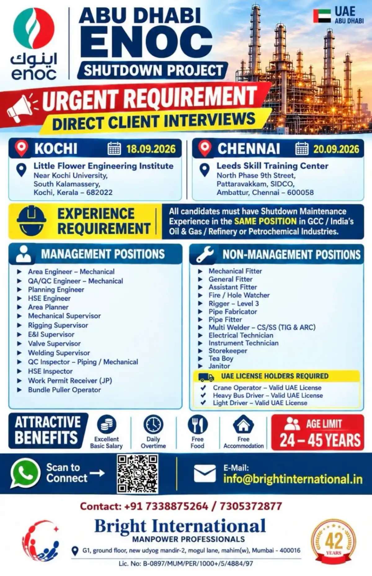 ENOC Shutdown Project Jobs Abu Dhabi