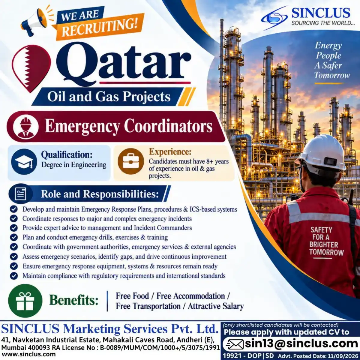 Emergency Coordinator – Qatar