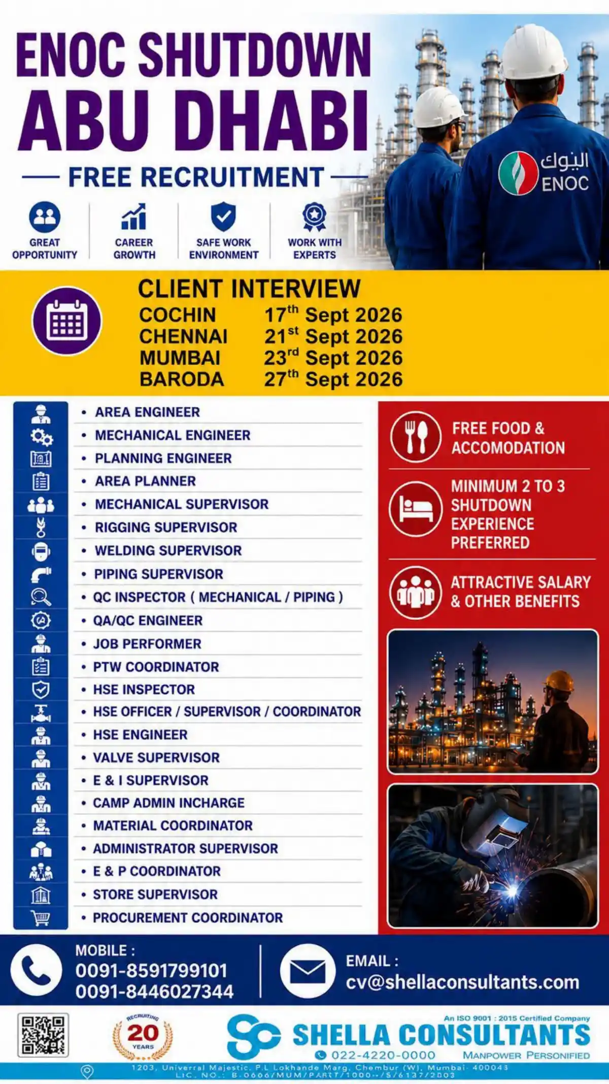ENOC Shutdown Jobs Abu Dhabi
