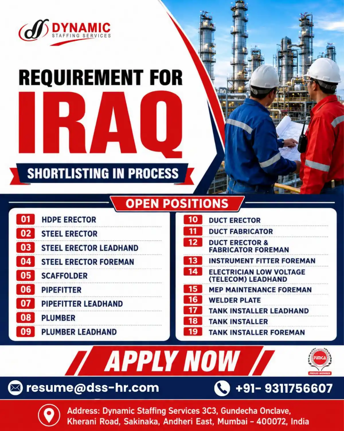 Iraq Jobs – Dynamic Staffing Services