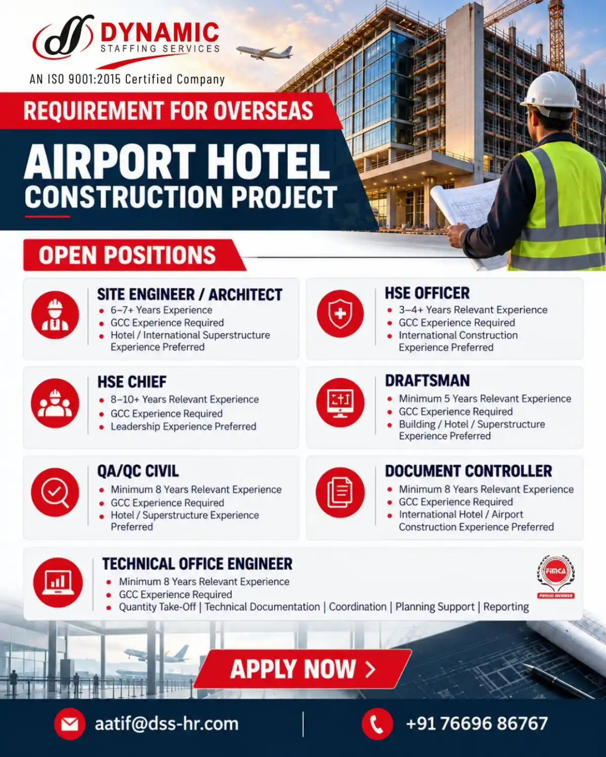 Overseas Airport Hotel Construction Jobs