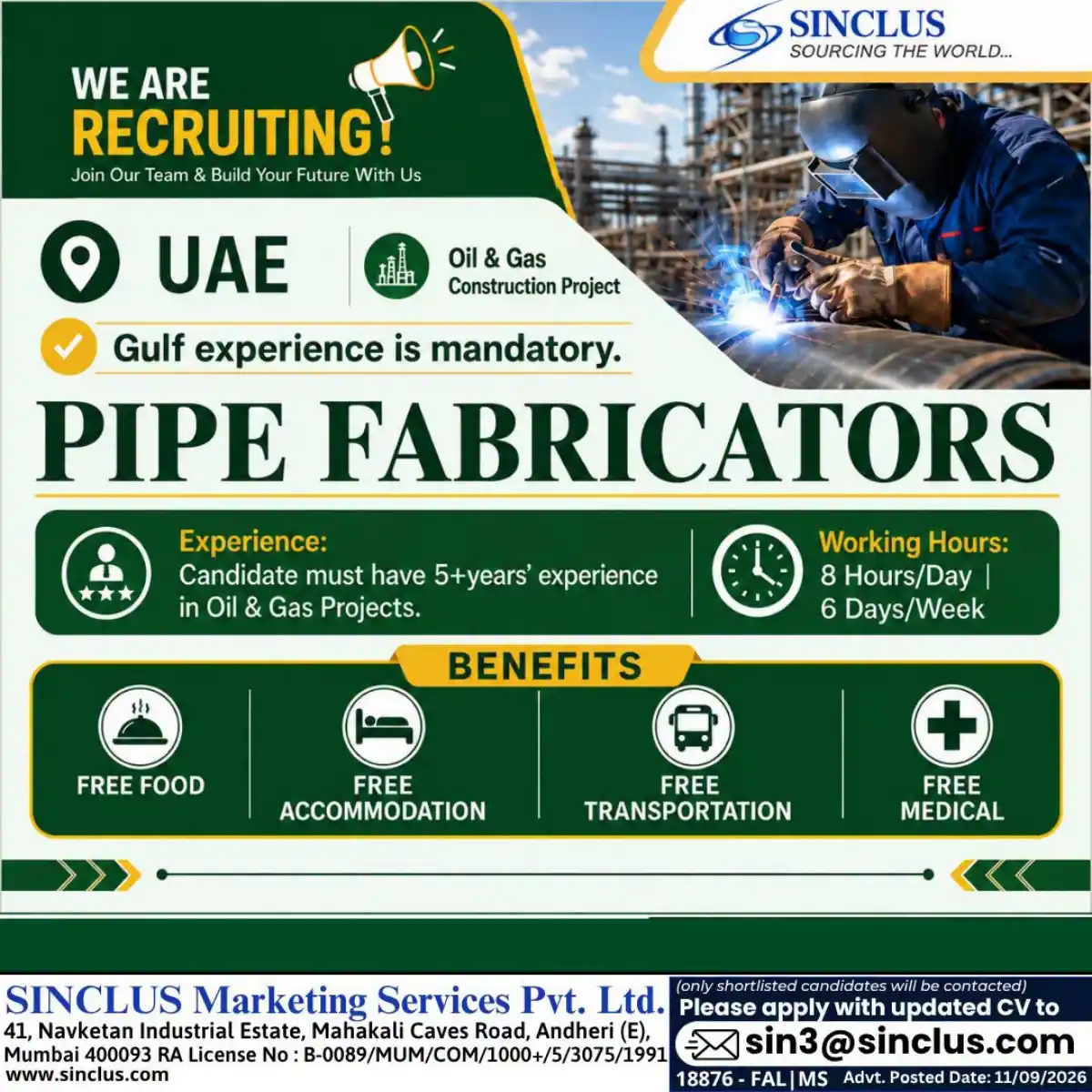 Pipe Fabricator Jobs in UAE