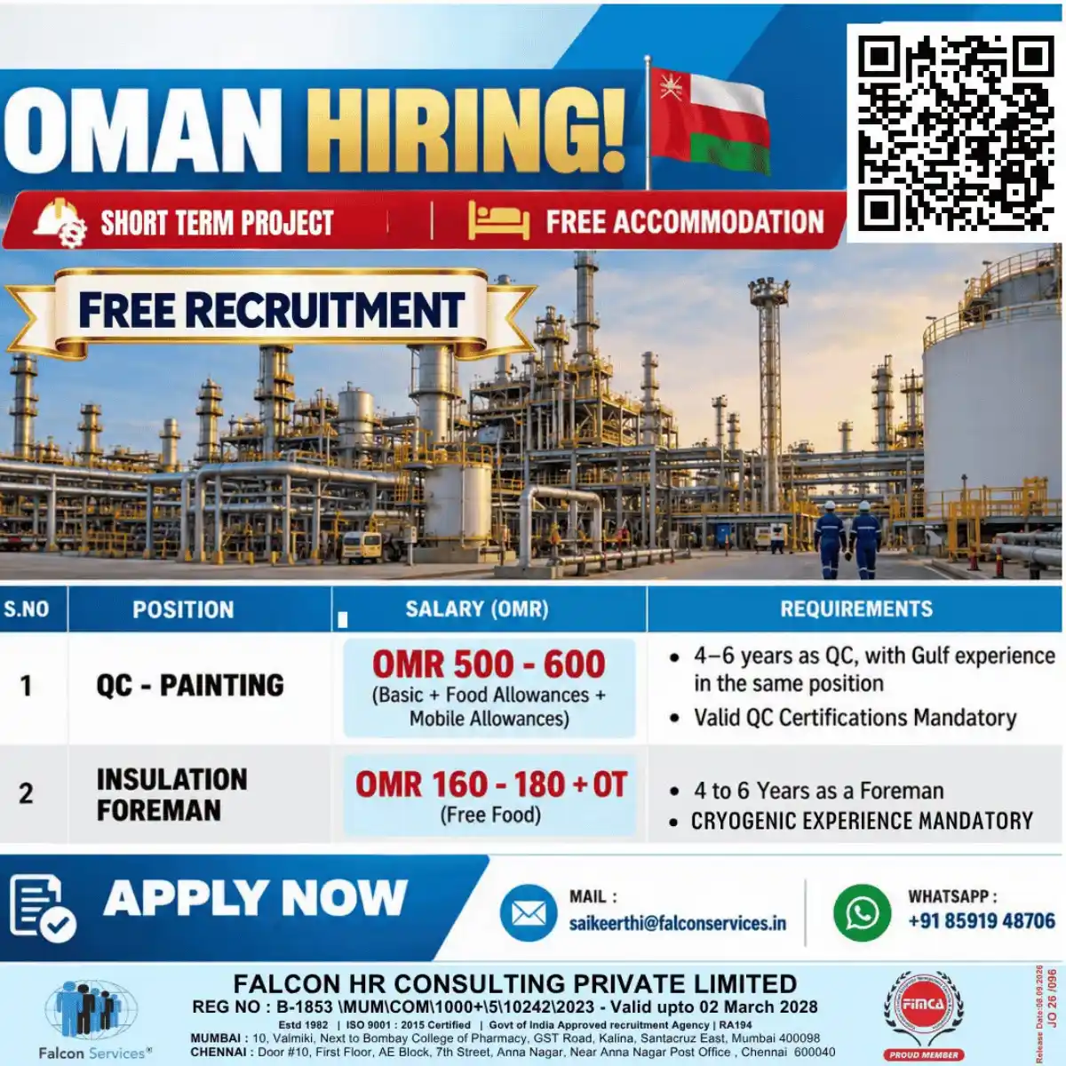QC Painting & Insulation Foreman – Oman