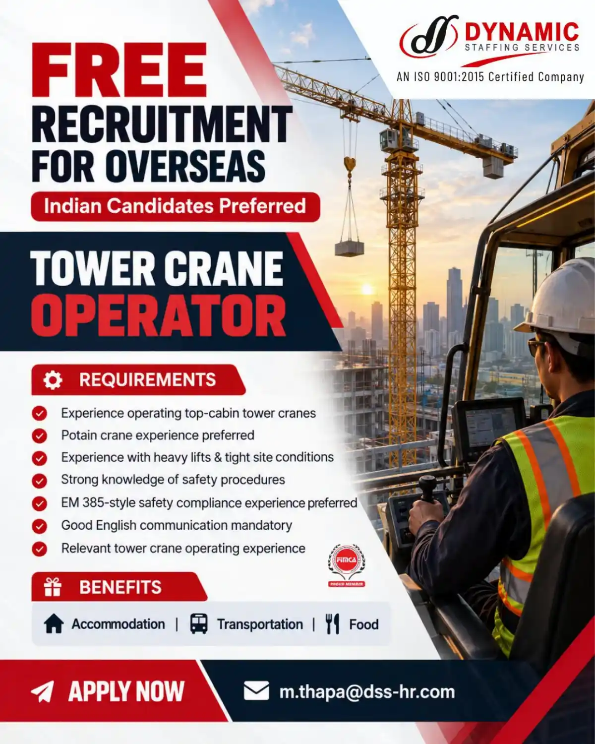 Tower Crane Operator – Overseas