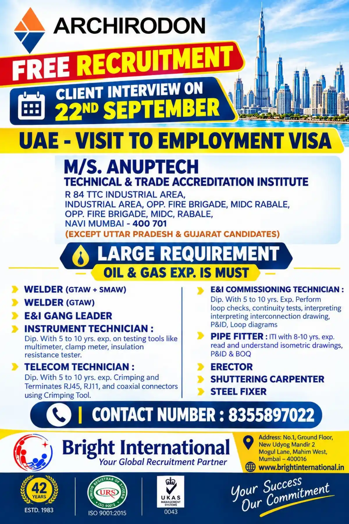Archirodon UAE Jobs – Free Recruitment