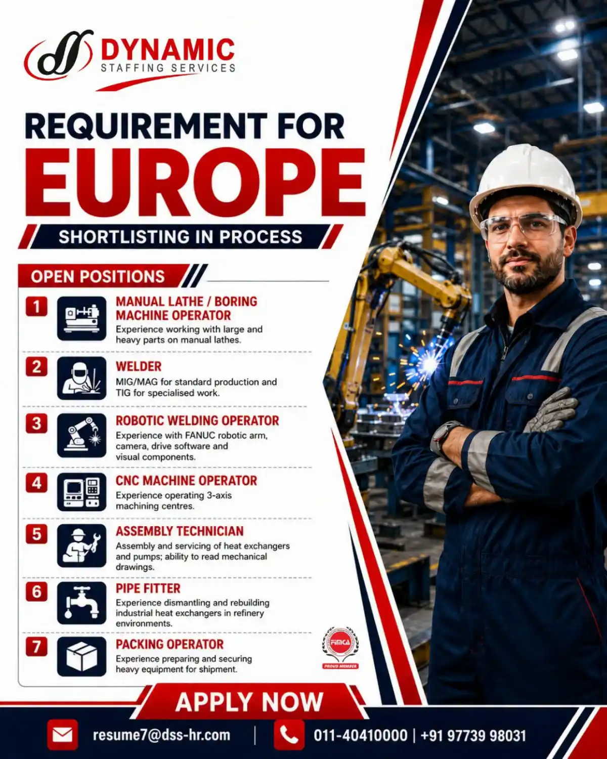 DDA Staffing Europe Recruitment – Apply Now