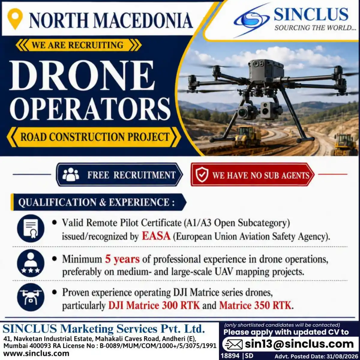 Drone Operators – North Macedonia Road Project