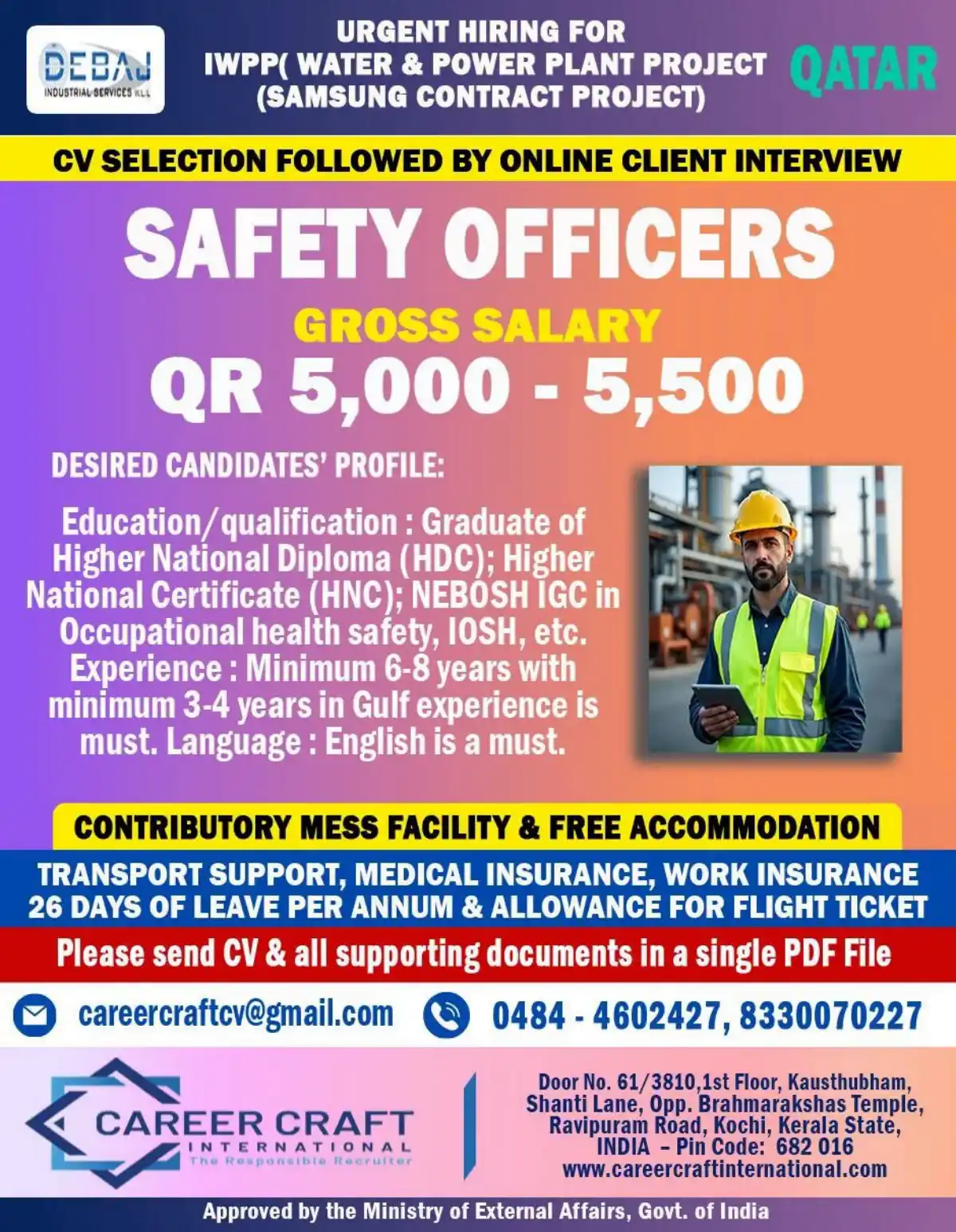 Safety Officer – Qatar IWPP Project
