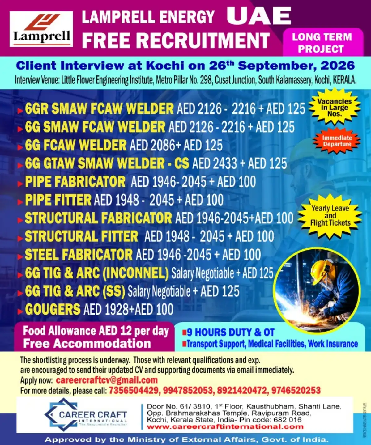 Lamprell Energy UAE Jobs 2026 – Kochi Interview