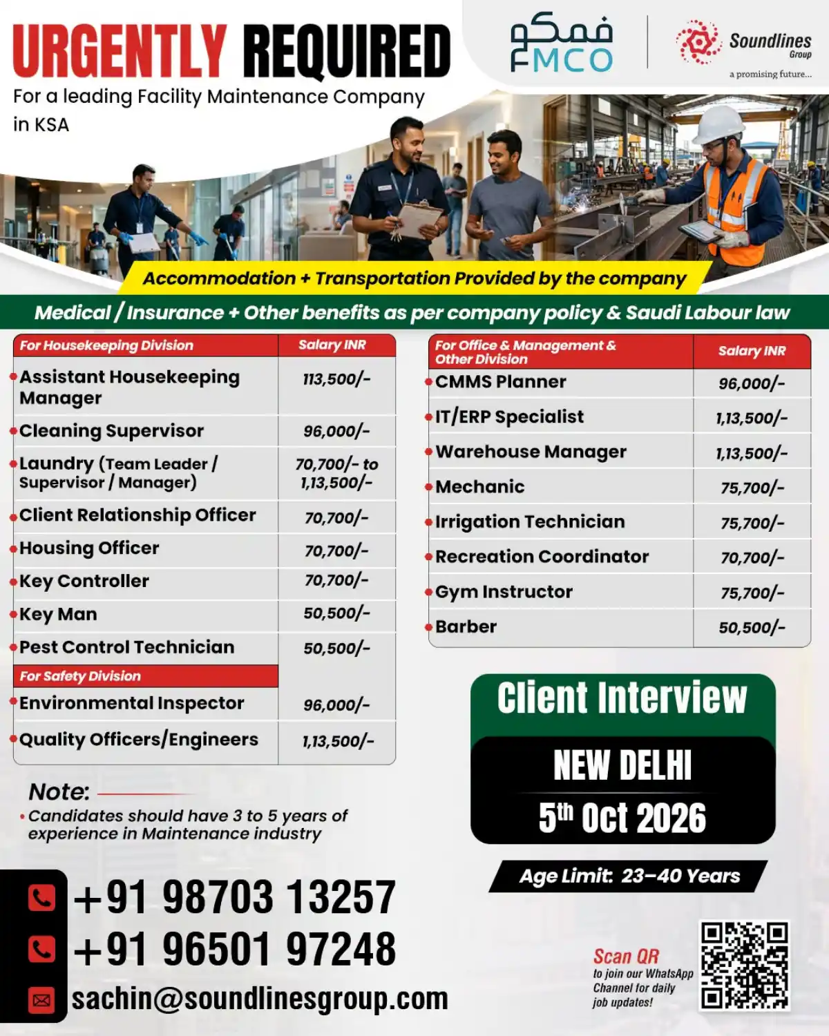 KSA Facility Maintenance Jobs – Soundlines Group