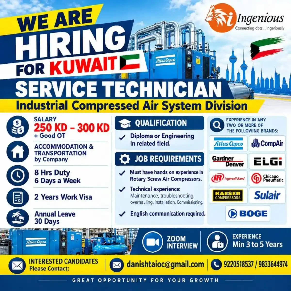 Service Technician – Atlas Copco Kuwait