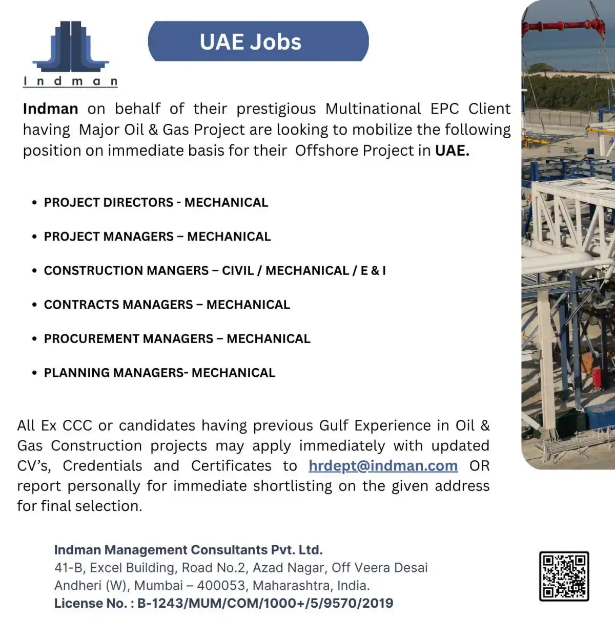 UAE Offshore Oil & Gas Jobs – Indman