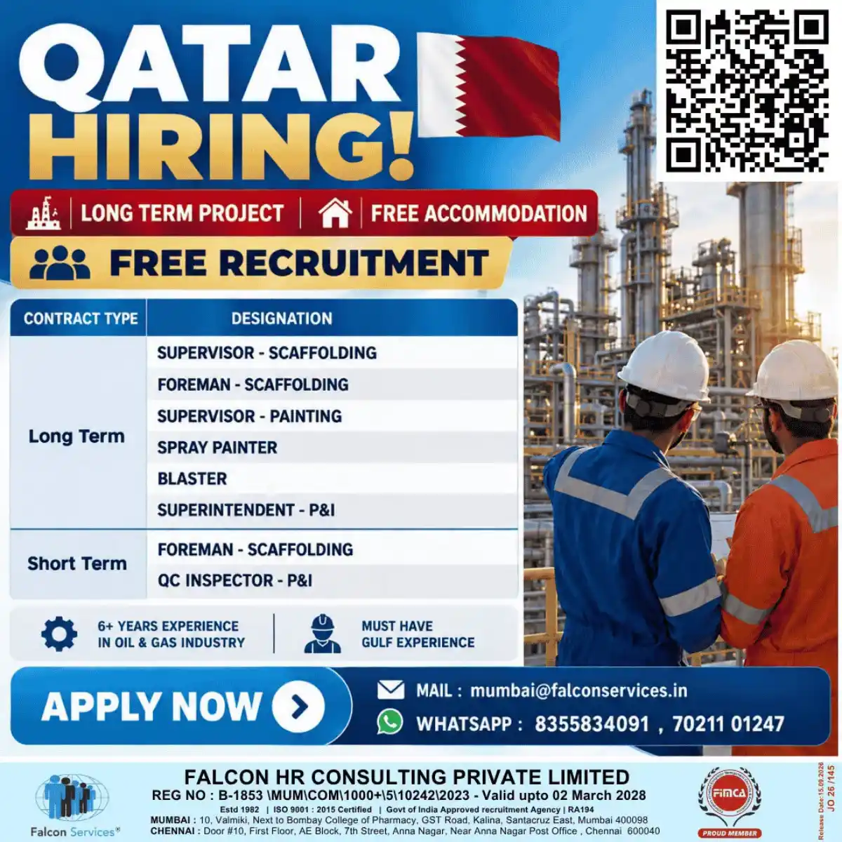 Qatar Oil & Gas Jobs – Falcon Services