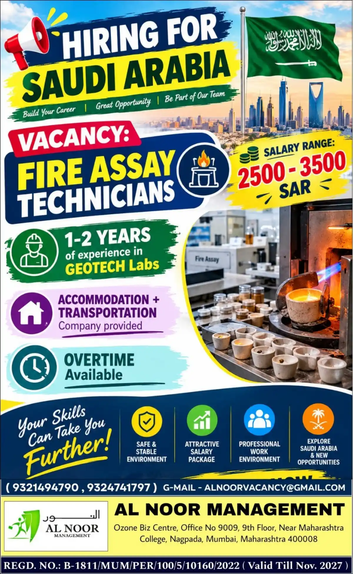 Fire Assay Technician – Saudi Arabia