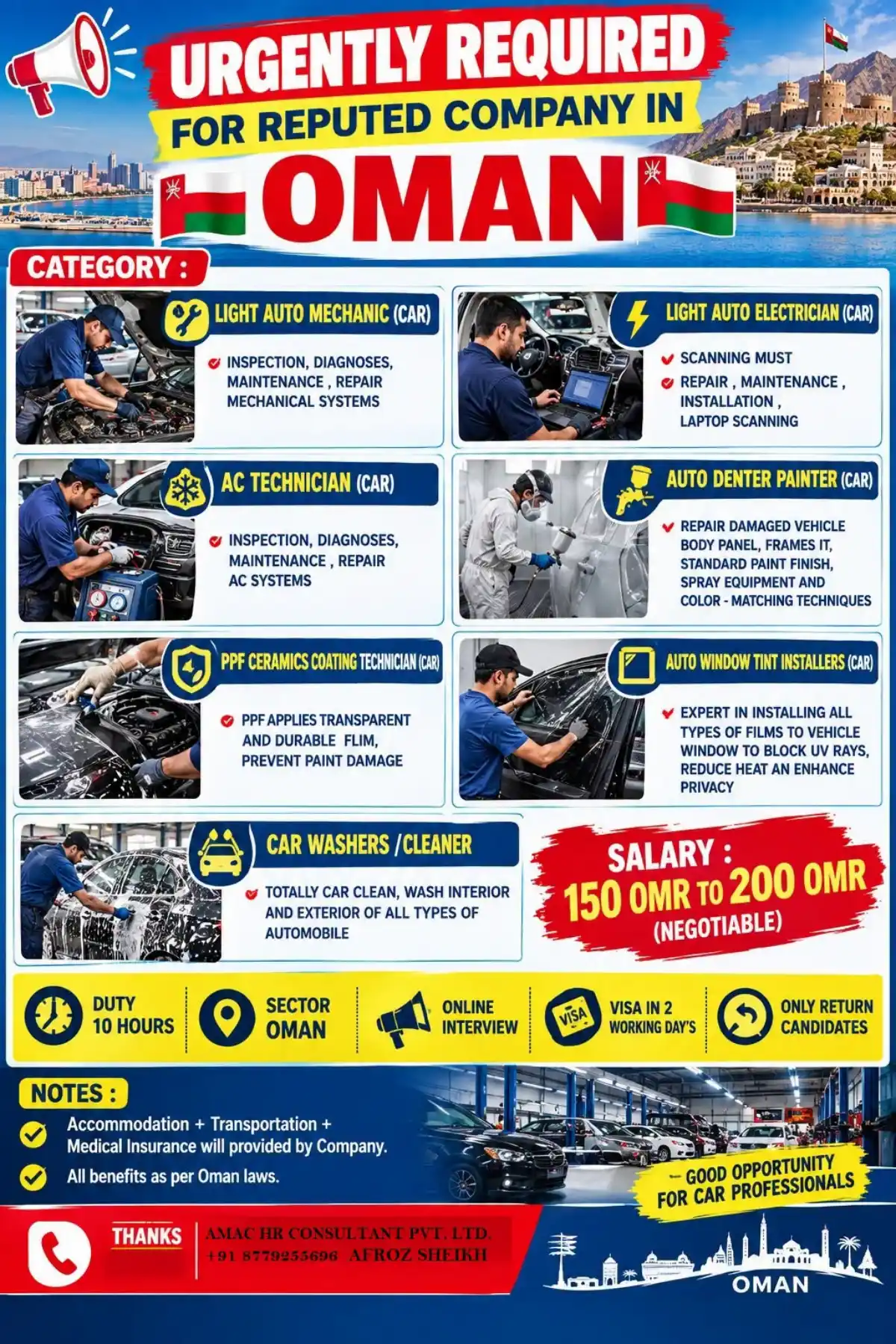 Urgent Car Jobs in Oman