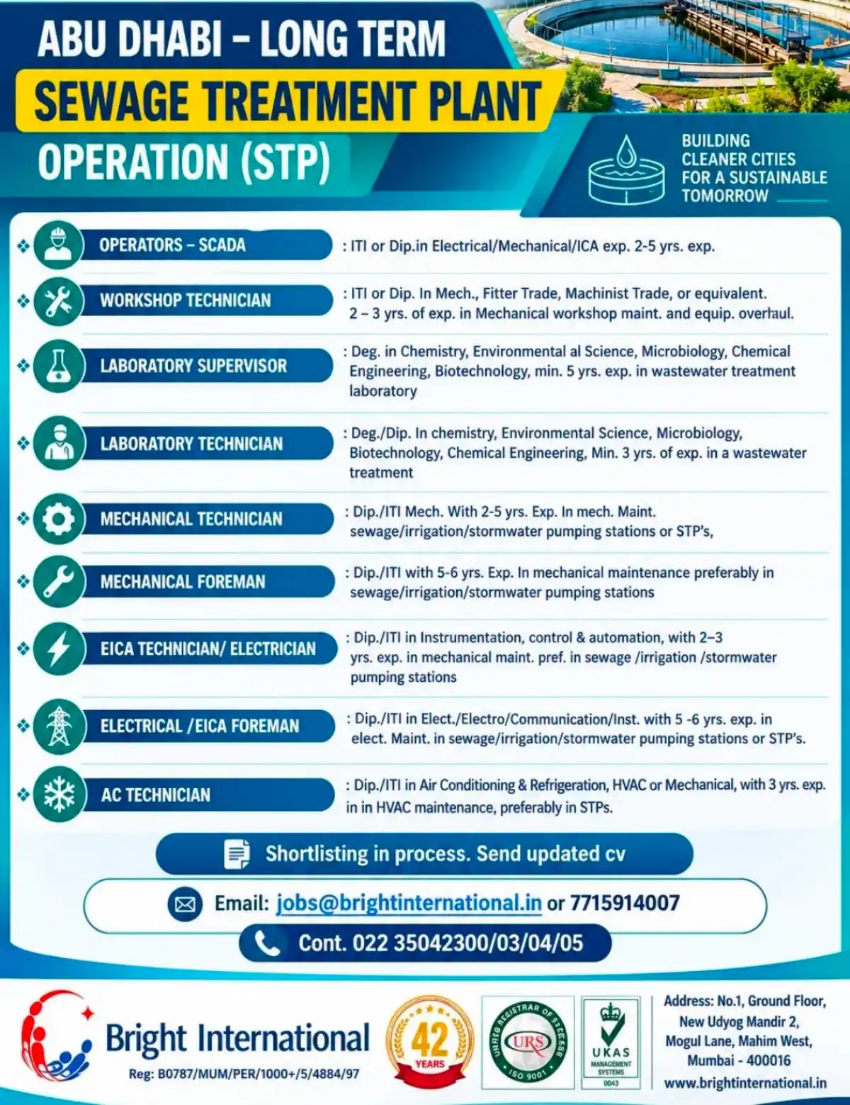 Abu Dhabi STP Operation Jobs
