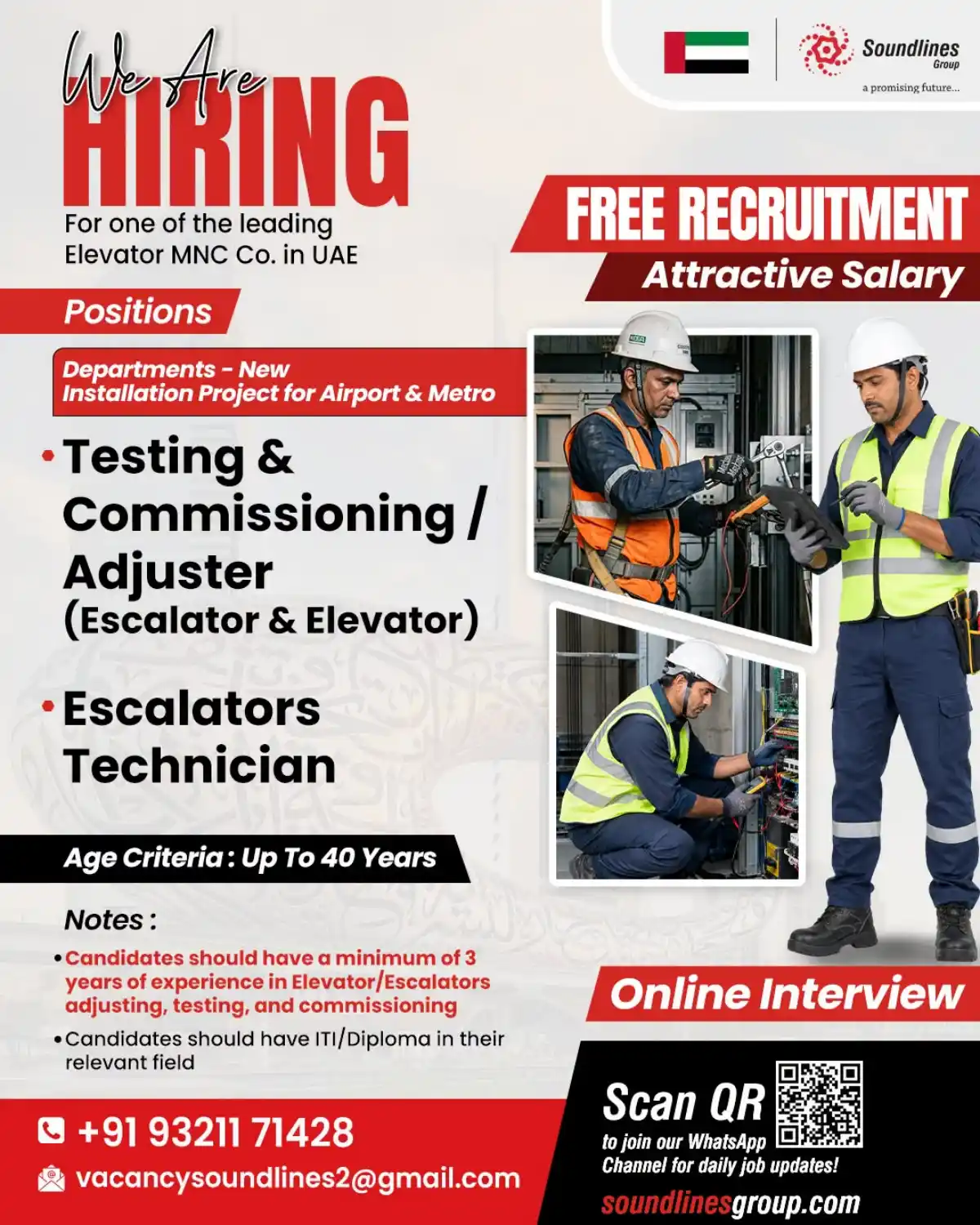Elevator & Escalator Technician Jobs in UAE