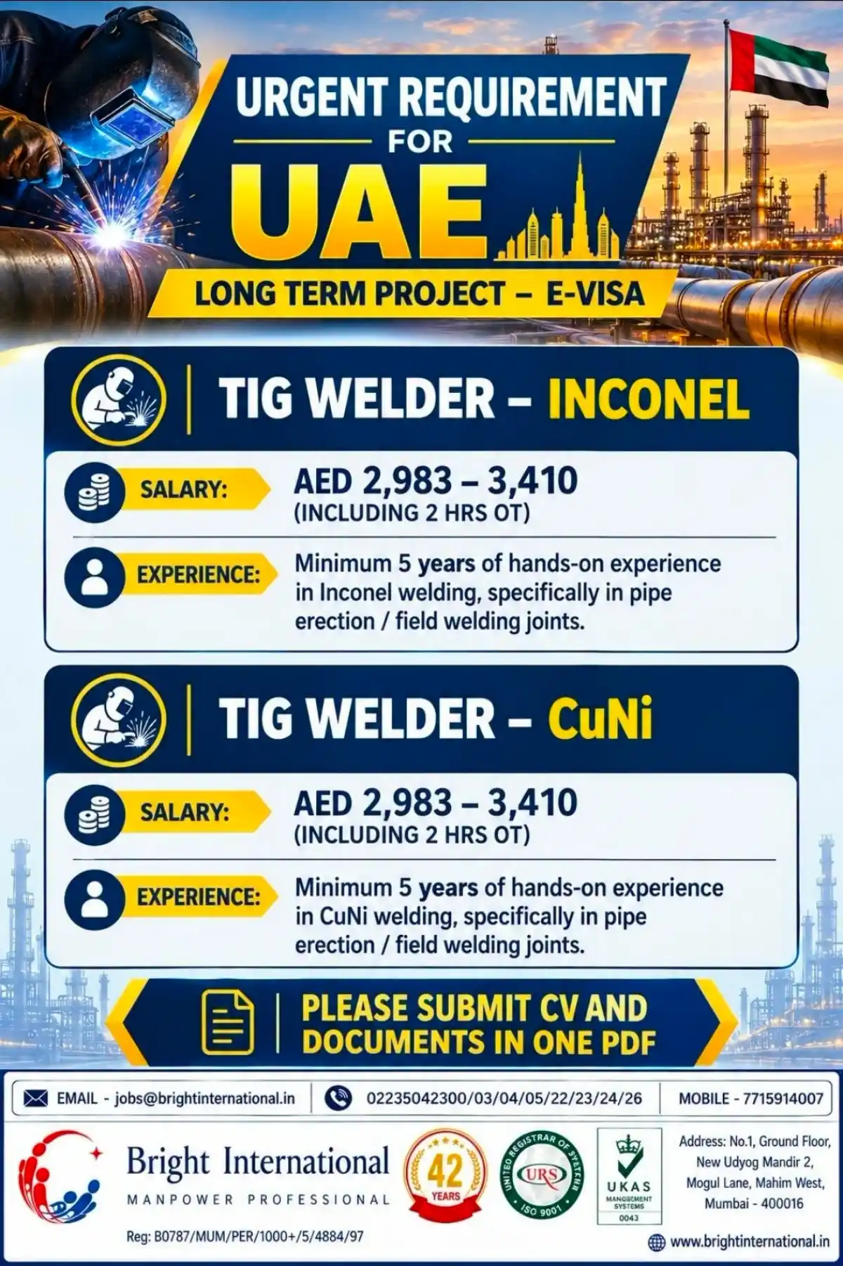TIG Welder – Inconel & CuNi | UAE