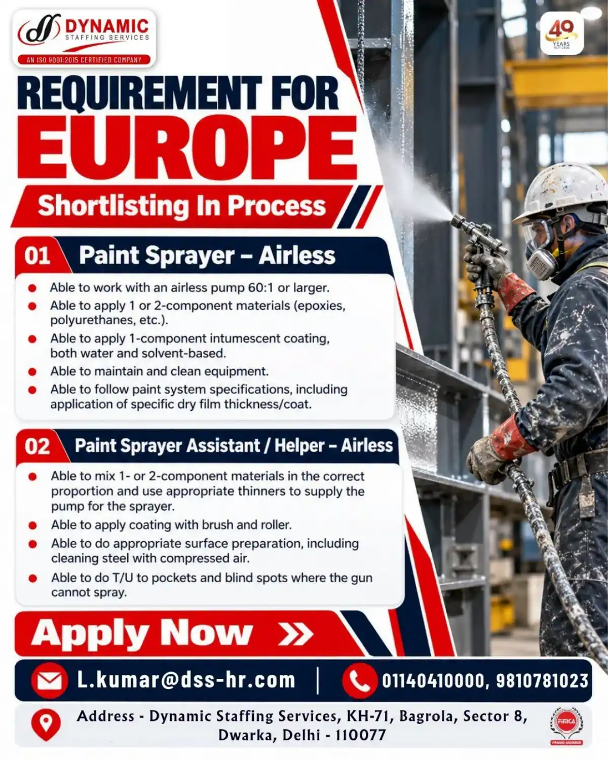 Paint Sprayer – Airless & Helper – Europe