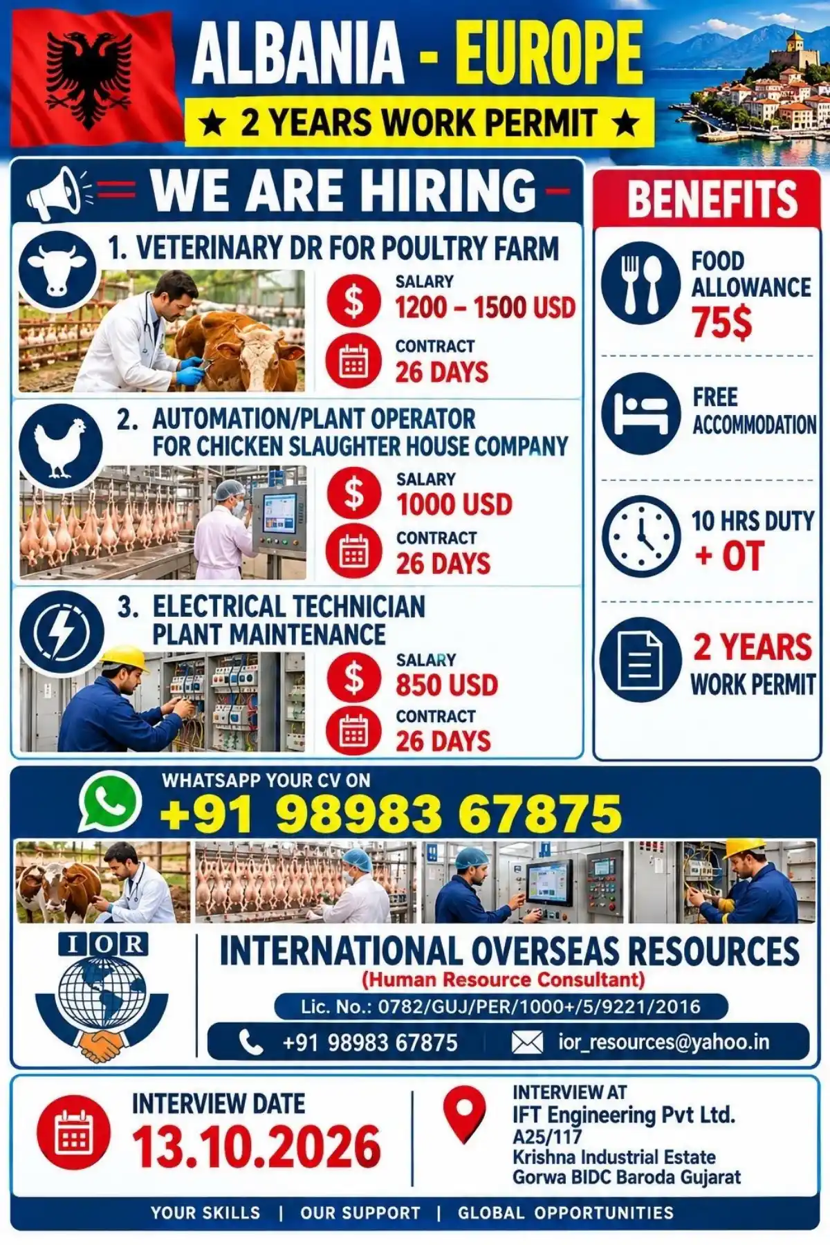 Albania Jobs 2026 – Poultry Farm & Plant Maintenance