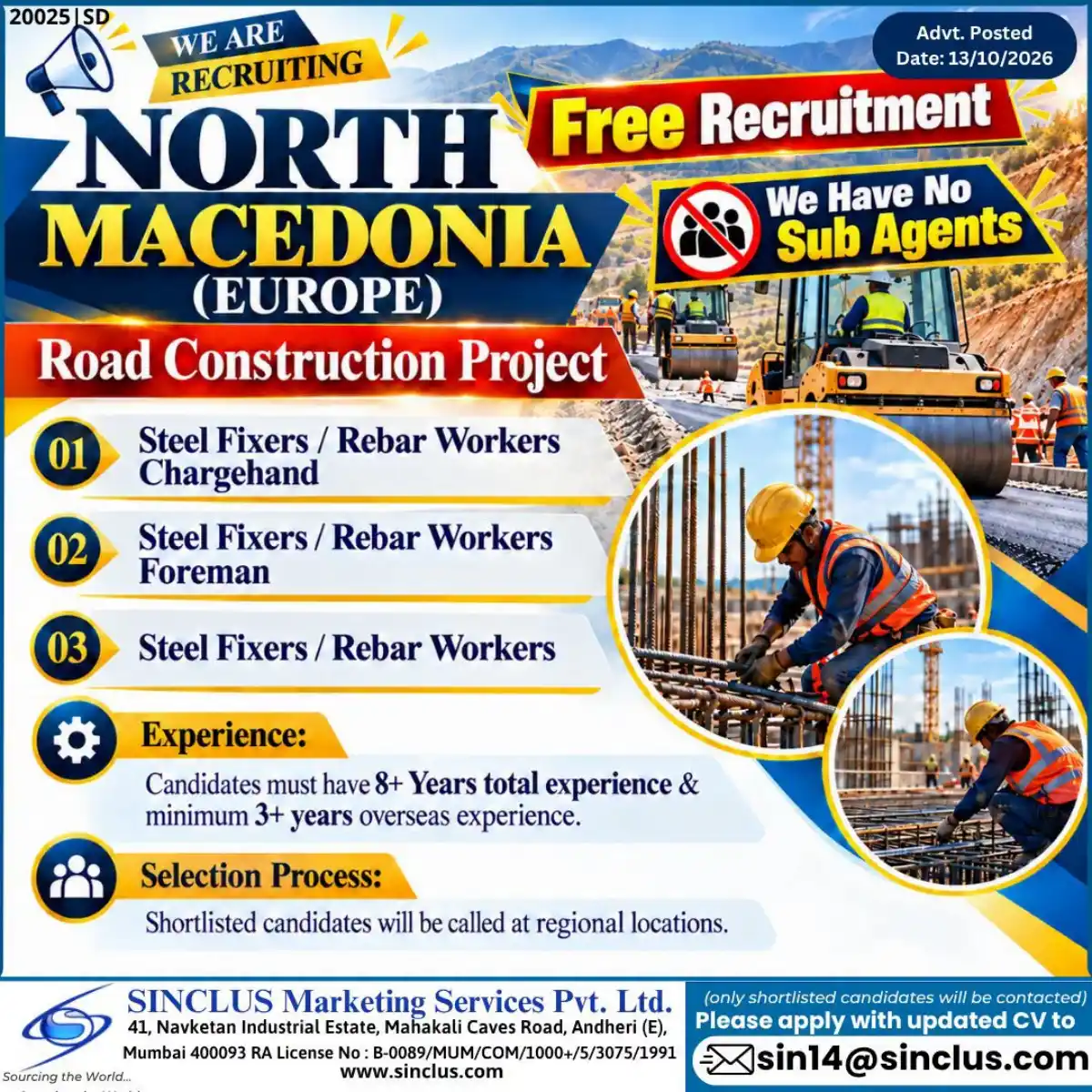 Steel Fixers / Rebar Workers – North Macedonia