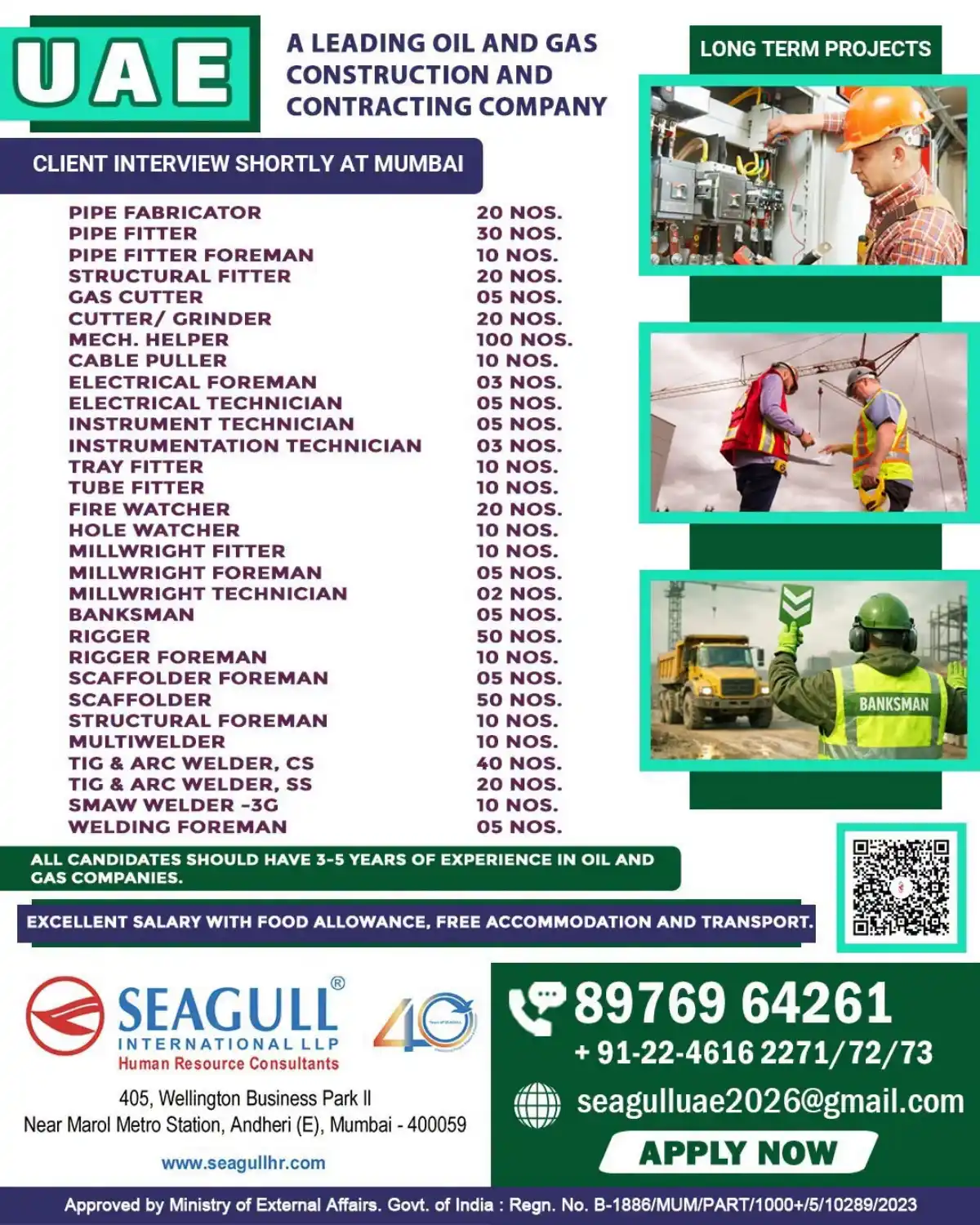 UAE Oil and Gas Construction Jobs