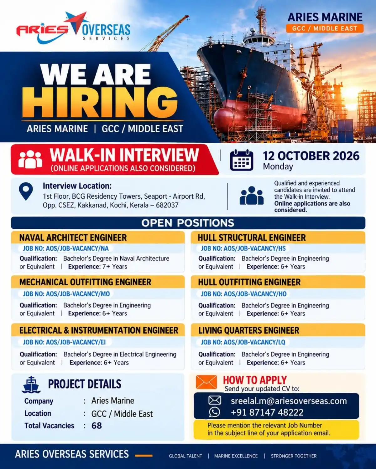 Aries Marine Engineer Jobs GCC/Middle East 2026