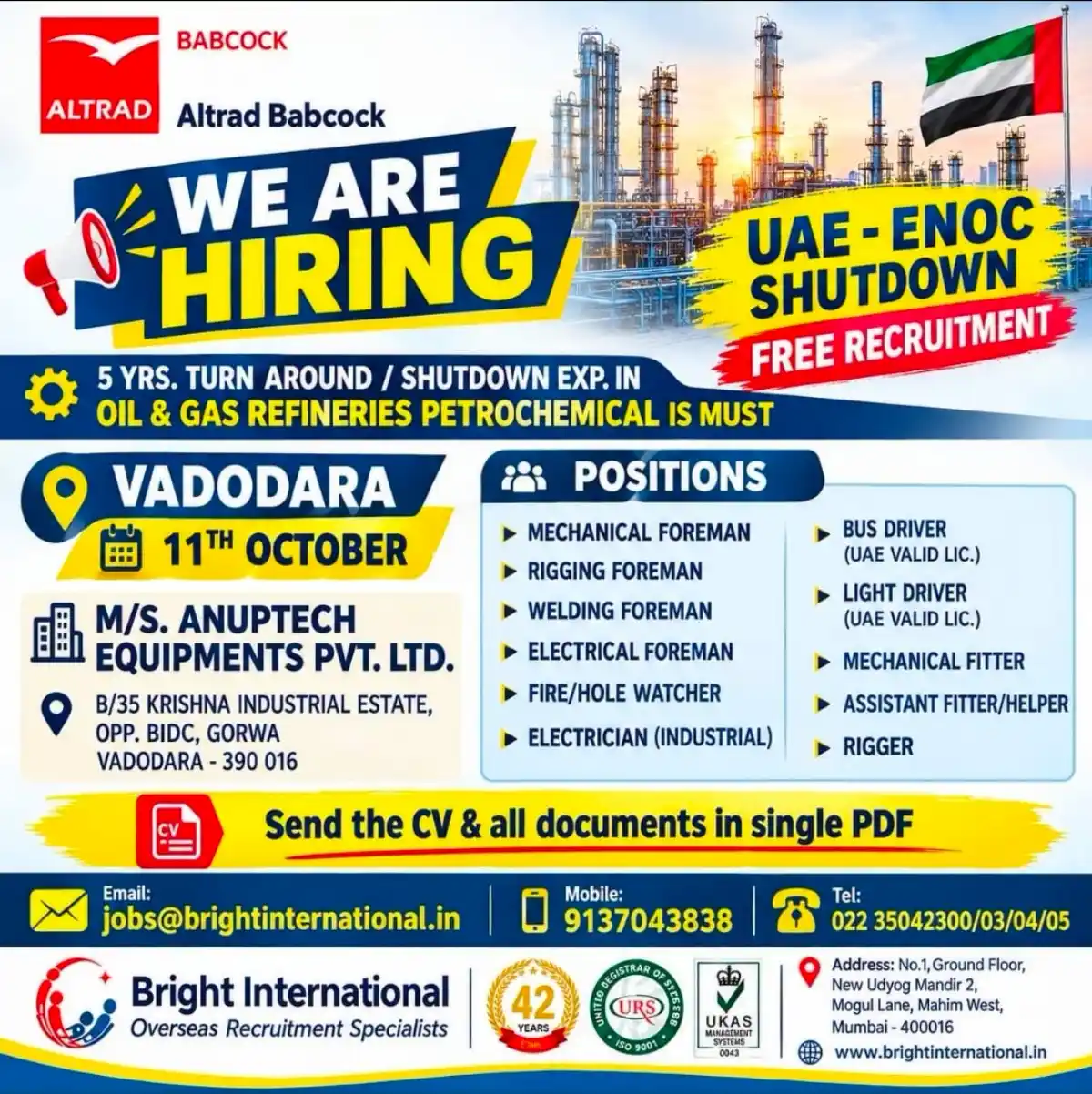 Altrad Babcock UAE ENOC Shutdown Jobs